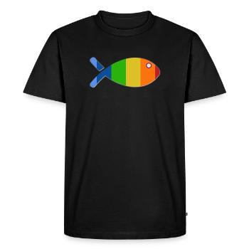 FISH. APRIL FOOL. HOLIDAY. SUMMER. HUMOR - Men's Premium Organic T-Shirt - black - Front - Nico (187cm)