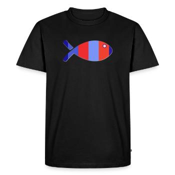 FISH. APRIL FOOL. HOLIDAY. SUMMER. HUMOR - Men's Premium Organic T-Shirt - black - Front - Nico (187cm)