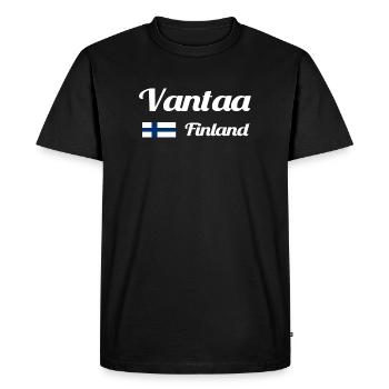 Vantaa Finland Print - Men's Premium Organic T-Shirt - black - Front - Nico (187cm)