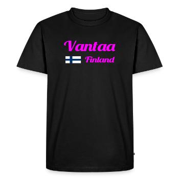 Vantaa Finland Print - Men's Premium Organic T-Shirt - black - Front - Nico (187cm)