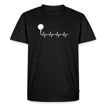 Golfeur Golfeur Balle de golf ECG Battement cardiaque Rythme cardiaque - T-shirt Premium bio Homme - noir - Devant - Nico (187cm)