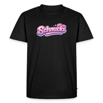 Schnucki Pink Bubble Font - Men's Premium Organic T-Shirt - black - Front - Nico (187cm)