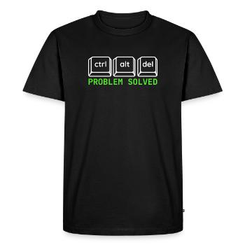 Ctrl Alt Del – Problem Solved IT Design - Men's Premium Organic T-Shirt - black - Front - Nico (187cm)