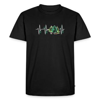 Forest Heartbeat Trees Symbole Pulse ECG icône Graphique - T-shirt Premium bio Homme - noir - Devant - Nico (187cm)