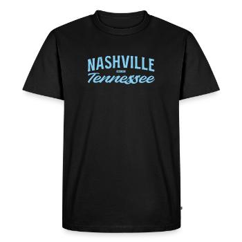 Nashville Script Blue - T-shirt Premium bio Homme - noir - Devant - Nico (187cm)