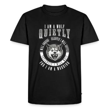 Loup Lune Nordique - T-shirt Premium bio Homme - noir - Devant - Nico (187cm)