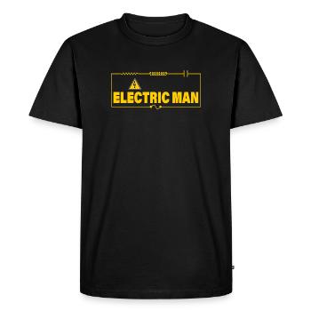 HOMME ELECTRIQUE - T-shirt Premium bio Homme - noir - Devant - Nico (187cm)