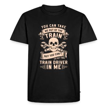 Locomotive de voie de conducteur de train - T-shirt Premium bio Homme - noir - Devant - Nico (187cm)