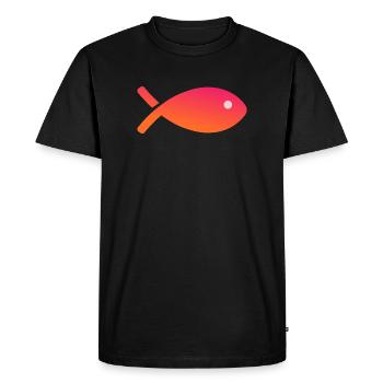 POISSON. POISSON D'AVRIL - T-shirt Premium bio Homme - noir - Devant - Nico (187cm)