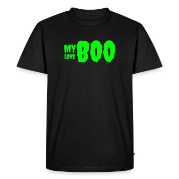 Bold Green 'My Love' Birthday Text Design - Men's Premium Organic T-Shirt - black - Front - Nico (187cm)