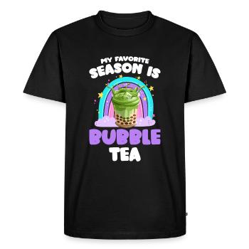 Thé glacé au lait Boba Pearl - T-shirt Premium bio Homme - noir - Devant - Nico (187cm)