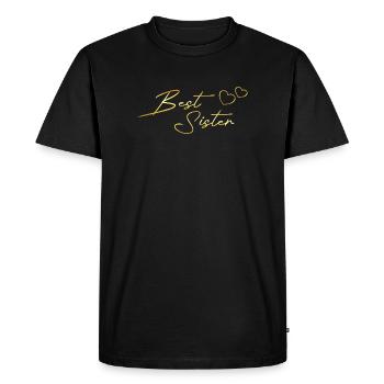 Meilleure sœur or - T-shirt Premium bio Homme - noir - Devant - Nico (187cm)