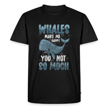 Whales Ocean Travel Diver - Men's Premium Organic T-Shirt - black - Front - Nico (187cm)