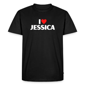 J'adore Jessica Red Heart, fan du nom romantique - T-shirt Premium bio Homme - noir - Devant - Nico (187cm)