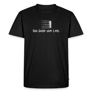 La fin de la chanson – jeu de mots musical drôle - T-shirt Premium bio Homme - noir - Devant - Nico (187cm)