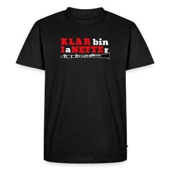 Clarinette - Klar bin I a Netter - Clarinettiste - T-shirt Premium bio Homme - noir - Devant - Nico (187cm)