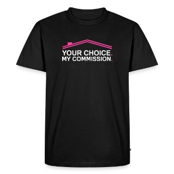 My commission Funny Realtor Real Estate Agent - Men's Premium Organic T-Shirt - black - Front - Nico (187cm)