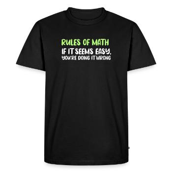 Règles des mathématiques : facile semble faux - T-shirt Premium bio Homme - noir - Devant - Nico (187cm)