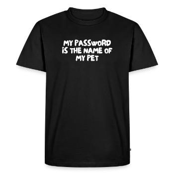 Mon mot de passe est le nom de mon animal de compagnie - T-shirt Premium bio Homme - noir - Devant - Nico (187cm)