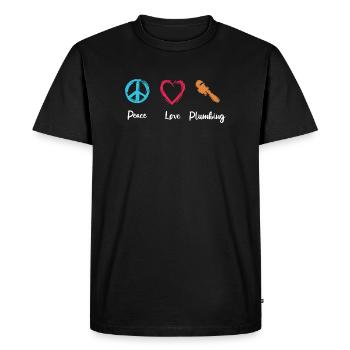Paix Amour Plomberie - T-shirt Premium bio Homme - noir - Devant - Nico (187cm)