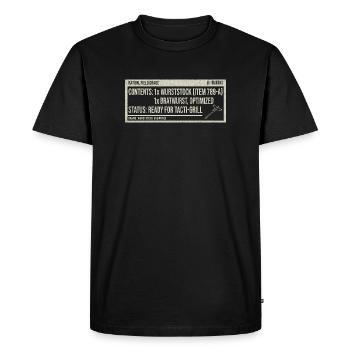 Humour Bratwurst Label Vintage - T-shirt Premium bio Homme - noir - Devant - Nico (187cm)