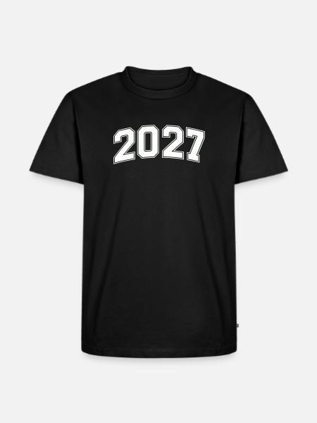 2027 Blockzahlen Retro - Männer Premium Bio T-Shirt - Schwarz