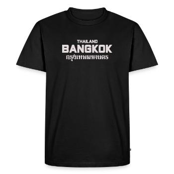 Bangkok Großbuchstaben Stadtbild - Männer Premium Bio T-Shirt - Schwarz - Vorne - Nico (187cm)