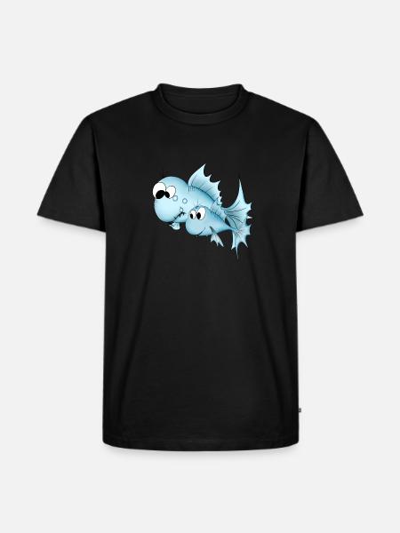 Fish fish blue - Men's Premium Organic T-Shirt - black