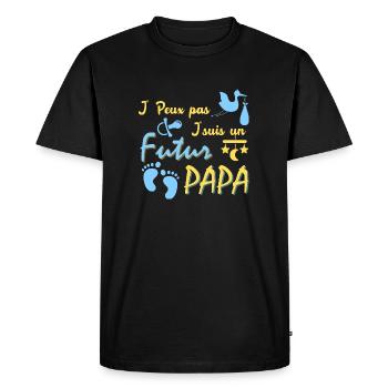 J'peux pas j'suis un futur Papa - T-shirt Premium bio Homme - noir - Devant - Nico (187cm)