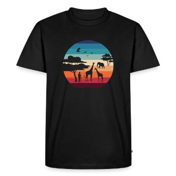 Afrika Landschaft - Männer Premium Bio T-Shirt - Schwarz - Vorne - Nico (187cm)