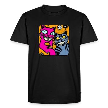 Evil Rocking Cats - Men's Premium Organic T-Shirt - black - Front - Nico (187cm)