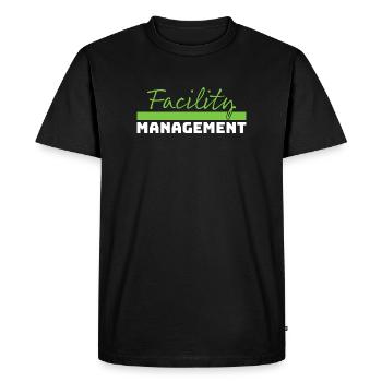 Tshirt Facility Management vert blanc - T-shirt Premium bio Homme - noir - Devant - Nico (187cm)