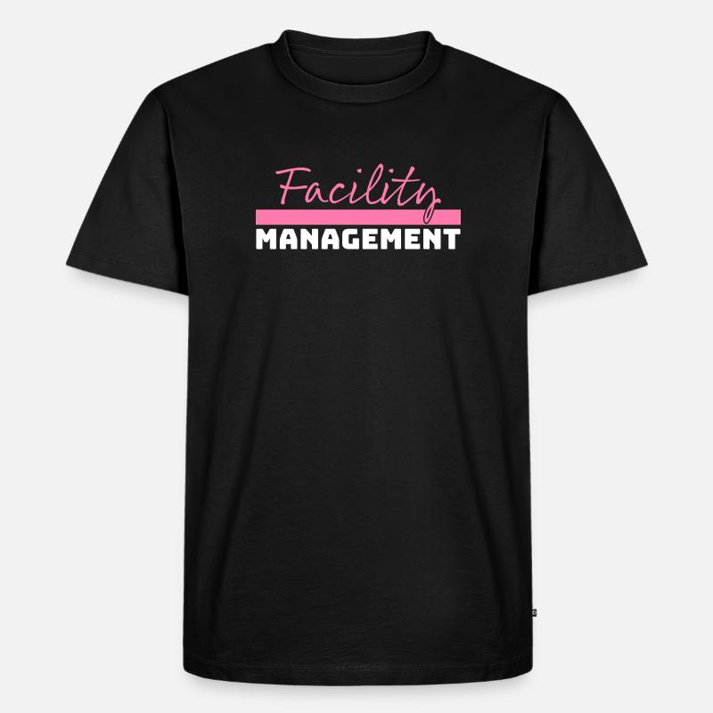 Tshirt Facility Management rosa weiss - Männer Premium Bio T-Shirt - Schwarz