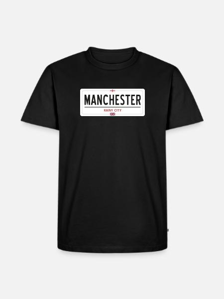 Manchester town sign - Men's Premium Organic T-Shirt - black