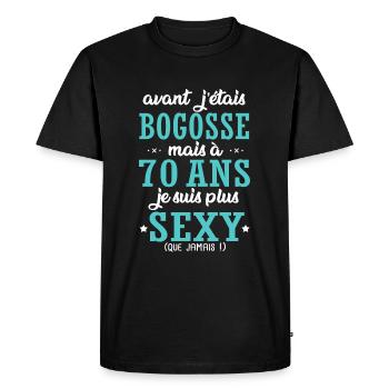 70 ans humour drôles anniversaire 70 ans - T-shirt Premium bio Homme - noir - Devant - Nico (187cm)