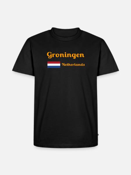 Groningen Netherlands - Stylish prints - Men's Premium Organic T-Shirt - black