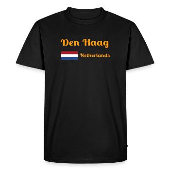 Den La Haye, Pays-Bas - Imprimés élégants - T-shirt Premium bio Homme - noir - Devant - Nico (187cm)