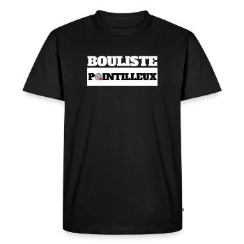 BOULISTE POINTILLEUX - Humour Pétanque - T-shirt Premium bio Homme - noir - Devant - Nico (187cm)