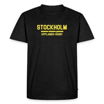 Stockholm Uppland Väsby City Skyline - T-shirt Premium bio Homme - noir - Devant - Nico (187cm)