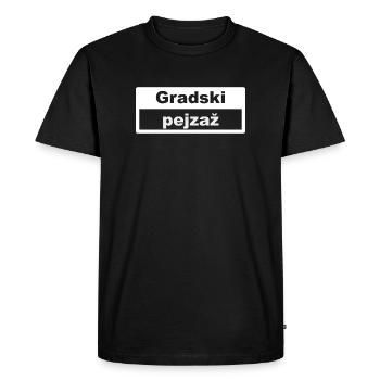 Cityscape Typography Croatia - Men's Premium Organic T-Shirt - black - Front - Nico (187cm)