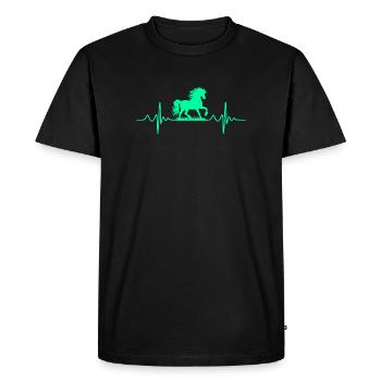 Battement de cœur de cheval - T-shirt Premium bio Homme - noir - Devant - Nico (187cm)