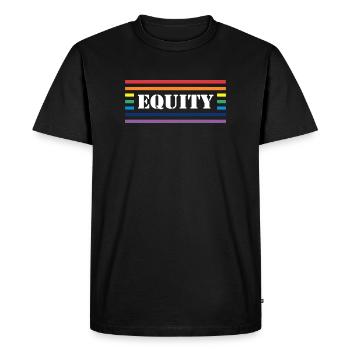 Équité Arc en Ciel Lettrage - T-shirt Premium bio Homme - noir - Devant - Nico (187cm)