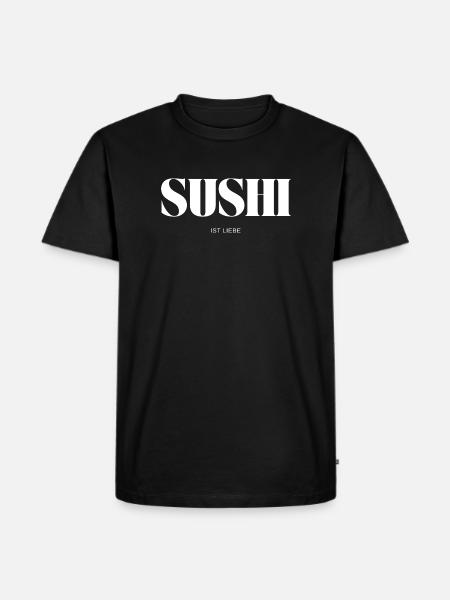 Sushi ist Liebe - Männer Premium Bio T-Shirt - Schwarz