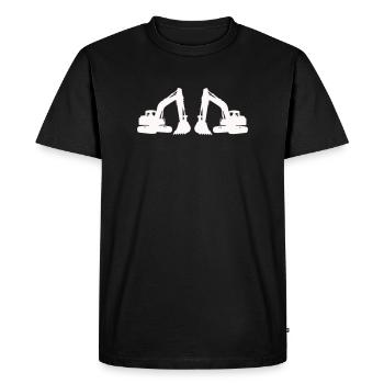 Double Excavator Silhouette - Men's Premium Organic T-Shirt - black - Front - Nico (187cm)