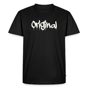 Langue source - T-shirt Premium bio Homme - noir - Devant - Nico (187cm)