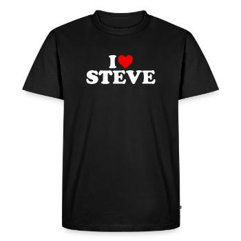 J’aime Steve - T-shirt Premium bio Homme - noir - Devant - Nico (187cm)
