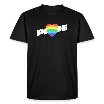 Cœur de la fierté - Rainbow Design - T-shirt Premium bio Homme - noir - Devant - Nico (187cm)