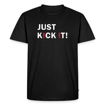 Just kick it! (Table football) - Men's Premium Organic T-Shirt - black - Front - Nico (187cm)
