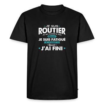 Je suis routier cadeau - T-shirt Premium bio Homme - noir - Devant - Nico (187cm)