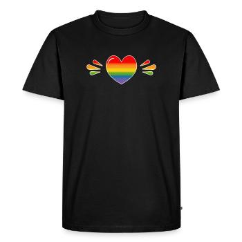Rainbow Sparkling coeur CHEMISE NOIRE - T-shirt Premium bio Homme - noir - Devant - Nico (187cm)